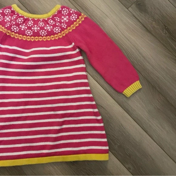 Hanna Andersson Girl’s Size 3 Pink Yellow & White Striped Sweater Dress - Picture 9 of 11